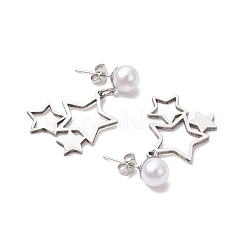 6 Paar 6 Stile 201 Edelstahl Ohrstecker&nbsp;EJEW-JE06342