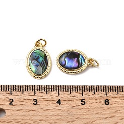 Ovale Anhänger aus Epoxidharz und natürlicher Paua-Muschel&nbsp;KK-K384-20B-G