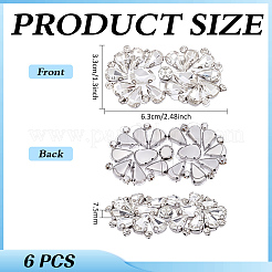6 cabochon en verre strass en forme de fleur&nbsp;DIY-FG0010-18B