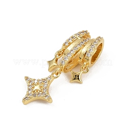 Pendentifs avec zircon cubiques à micro-pavés en laiton&nbsp;KK-C093-23G