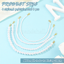 8 Stück 4 verschiedene Stile ABS-Kunststoff-Imitationsperlen-Hutketten&nbsp;HJEW-SW00315