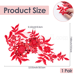 Spitzen-Polyester-Stickerei-Organza-Ornament-Accessoires&nbsp;DIY-WH20011-56B