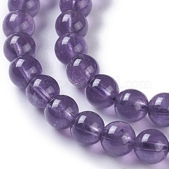 Natürlichen Amethyst Perlen Stränge&nbsp;G-P428-08-6mm
