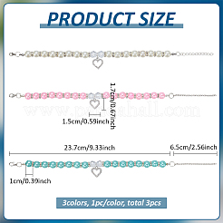 3 Stück 3 Farben Harz Imitation Perle Perlen Haustier Halsband Halsketten&nbsp;NJEW-FG0001-20