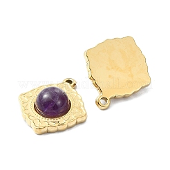 Pendentifs en losange teints en jade blanc naturel&nbsp;STAS-L022-339G-03
