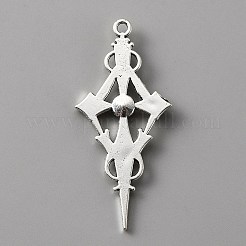 Siam-Strass-Kreuzanhänger mit roter Emaille&nbsp;ENAM-WH0001-06AS-04