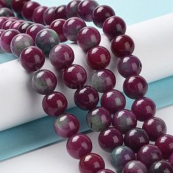 Billes de jade naturelles de teint en malaisades teintes&nbsp;G-G021-01B-05