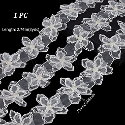 Organza-Blumenspitzenbesätze&nbsp;OCOR-WH0112-031