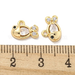 Latón micro pavimenta claro cubic zirconia encantos&nbsp;KK-Z044-30G