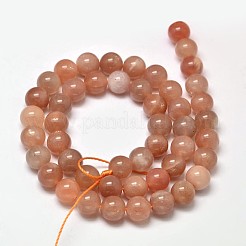 Natürliche sunstone runde Perle Stränge&nbsp;G-F266-11-8mm