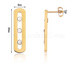 Orecchini ovali in acciaio inossidabile 430 con zirconi cubici&nbsp;JE957A
