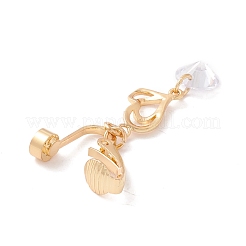 Anello ombelico con ciondolo a cuore in zirconi chiari&nbsp;AJEW-F057-11G