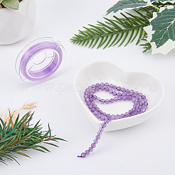 DIY-Set zur Herstellung eines Stretcharmbands aus natürlichen Amethyst-Rundperlen&nbsp;G-FI0001-17