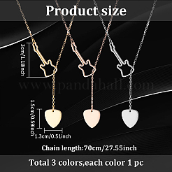 3 Stück 3 Farben Edelstahl Lasso Halsketten Set&nbsp;NJEW-AN0001-65