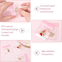 Rechteckige transparente Aufbewahrungsboxen für Schmuck aus ABS-Kunststoff mit Deckel und PVC-Beuteln&nbsp;CON-WH20001-17B
