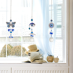 Ahademaker 3pcs 3 Stil böser Blick Anhänger Dekorationen&nbsp;HJEW-GA0001-26
