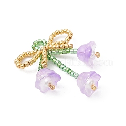 Schleife aus Glasperlen mit Blumenanhängern&nbsp;PALLOY-MZ01129-05