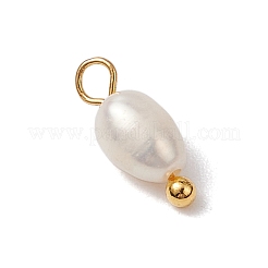 Natürliche Süßwasserperlen Kartoffel Charms&nbsp;X-PALLOY-JF03202-01