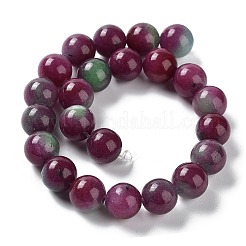 Billes de jade naturelles de teint en malaisades teintes&nbsp;G-G021-01B-05