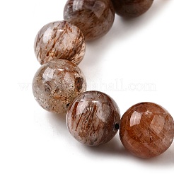 Natürliche Stränge aus Rutilquarzperlen in Schwarzgold&nbsp;G-H093-B03-12mm