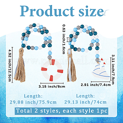 2 Stück 2 Stile hängende Ornamente aus Holzperlen&nbsp;HJEW-GF0001-56C
