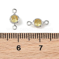 Shegrace Messing-Pavé-Zirkonia-flache runde Verbindungsanhänger&nbsp;XGRQ2O778-442D-P