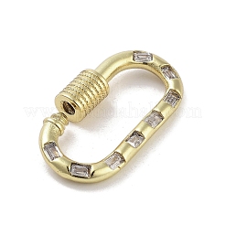 Schlüsselanhängerringe aus Messing mit Mikropflaster und klarem Zirkonia&nbsp;KK-M293-49G