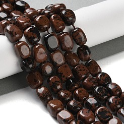 Natur Mahagoni Obsidian Perlen Stränge&nbsp;G-P497-01D-02