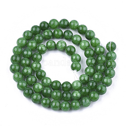 Chapelets de perles de pierres en jade jaune teinte&nbsp;X-G-R271-10mm-Y13