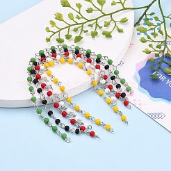 Chaînes de perles en verre mat manuelles&nbsp;AJEW-JB00841-01
