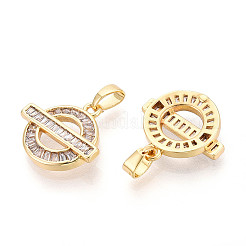 Pendentifs avec zircon cubiques à micro-pavés en laiton&nbsp;KK-N272-08G