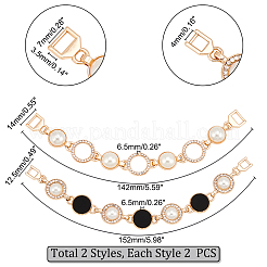 Ahademaker 4 pz 2 catene di scarpe decorative in lega di stile&nbsp;FIND-GA0002-41