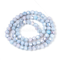 Colliers de perles de verre teintées à effet ombré&nbsp;GLAA-T025-4mm-09H