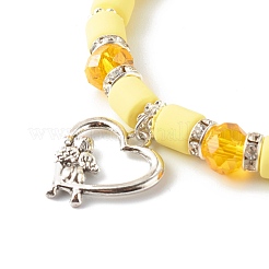 Bracciali elasticizzati fatti a mano con perle di argilla polimerica&nbsp;BJEW-JB06431