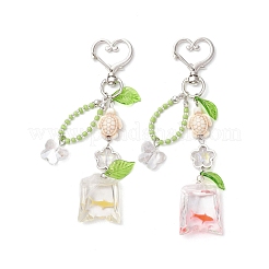Sac en résine avec poisson rouge et pendentif tortue synthétique turquoise&nbsp;HJEW-JM03054