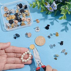 48 pieza de 12 estilos de accesorios para aretes de acero inoxidable 304 con revestimiento iónico (IP)&nbsp;STAS-UN0039-36