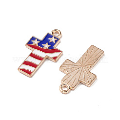 Pendentifs en alliage d'émail de style drapeau américain&nbsp;X-ENAM-K067-30