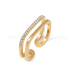 Manschettenringe aus 304er Edelstahl mit Mikropavé und Zirkonia&nbsp;RJEW-P153-02G