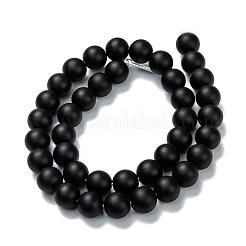 Natürliche schwarze Onyxperlenstränge&nbsp;G-Z024-01A