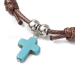 Gefärbte synthetische türkisfarbene Charm-Armbänder für Frauen&nbsp;BJEW-TA00567