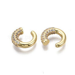 Messing Micro Pave klare Zirkonia Manschette Ohrringe&nbsp;X-EJEW-R114-024-NF