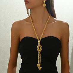 Elegante Sets aus Ohrringen und Halsketten im orientalischen Stil mit Herzanhängern aus Eisen für Damenpartys und Feiertage&nbsp;LF6004