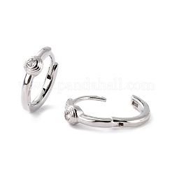 Rosafarbener klarer Zirkonia kleiner Creolenohrring für sie&nbsp;EJEW-C002-08P-RS