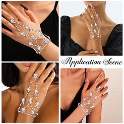 2 Stück Armband aus Legierungsharz mit Strassen in Form von Fäustlingen für Damen&nbsp;BJEW-CY0001-15
