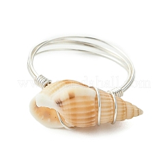 Natürliche Spiralmuschel-Fingerringe&nbsp;RJEW-TA00172-02