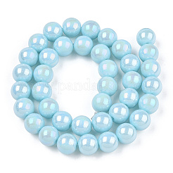 Chapelets de perles en verre opaque électrolytique&nbsp;GLAA-T032-P6mm-AB10