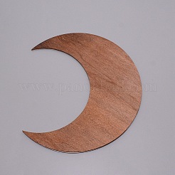 Décorations en bois de croissant de lune creux&nbsp;DIY-WH0265-15