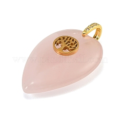 Natürlichen Rosenquarz Anhänger&nbsp;G-G470-01G-07