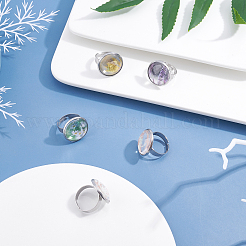 Kit para hacer anillos de dedo ajustables de acero inoxidable 304 (102 unidad)&nbsp;DIY-UN0002-51P