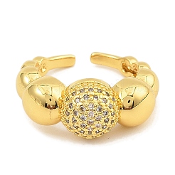Manschettenringe aus Messing mit Mikropavé-Zirkonia für Damen&nbsp;RJEW-S392-08G